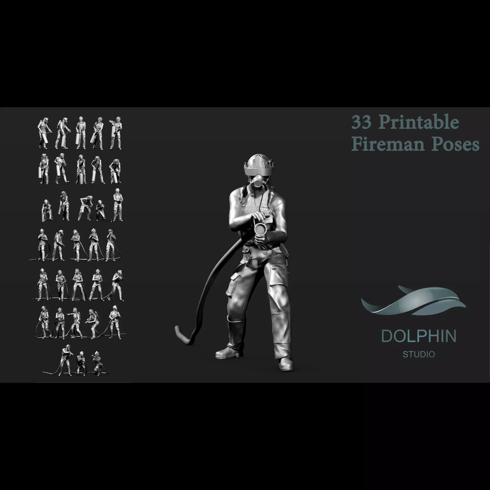 Fireman figures Set 02 3D print model_0