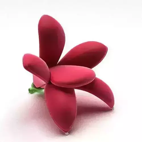 Bright Red Flower Chair