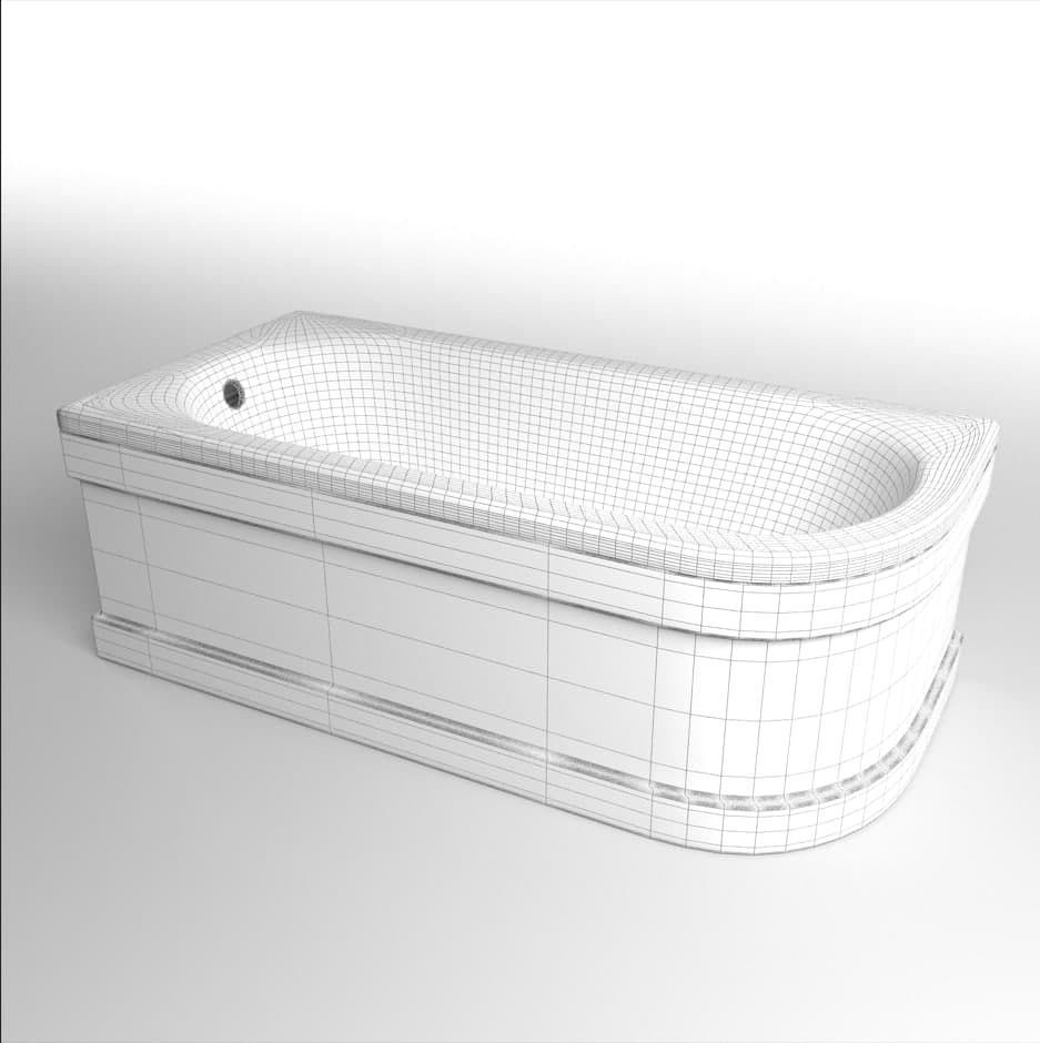 Acrylic bathtub 3D model_1