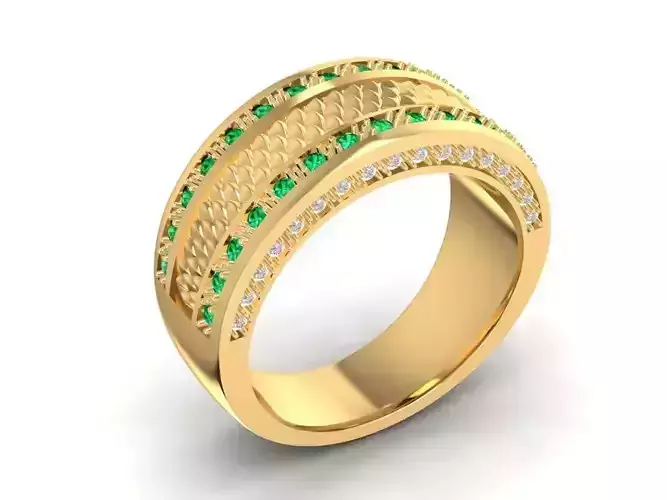 Luxury Women Multi Row Band Ring with Gemstones 1591