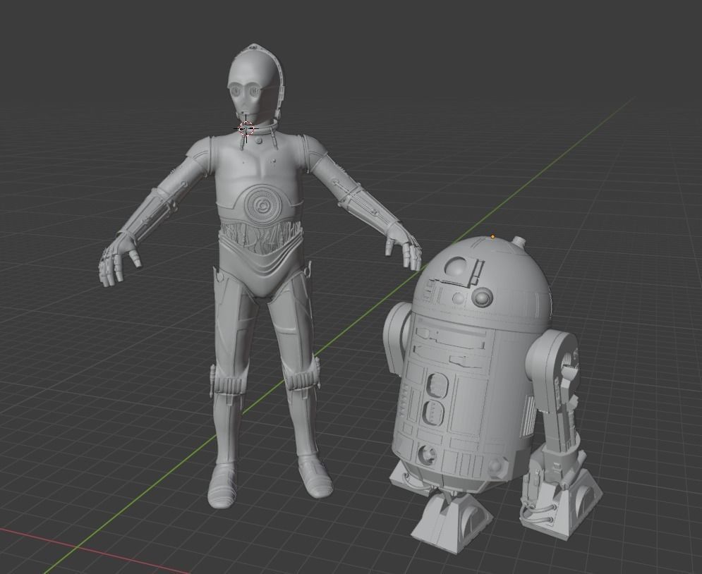 Star Wars droids C3PO and R2D2 ready to print  3D print model_4