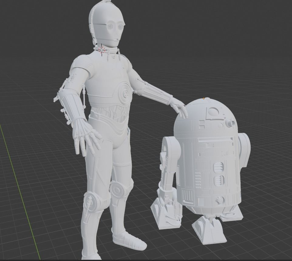 Star Wars droids C3PO and R2D2 ready to print  3D print model_2
