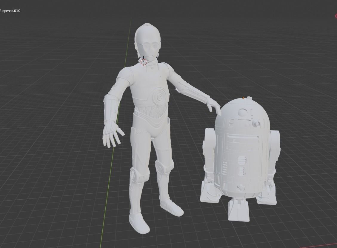 Star Wars droids C3PO and R2D2 ready to print  3D print model_1