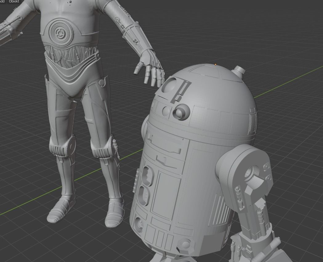 Star Wars droids C3PO and R2D2 ready to print  3D print model_5