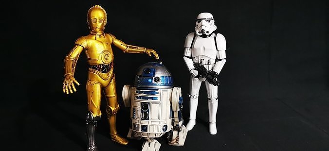 Star Wars droids C3PO and R2D2 ready to print  3D print model