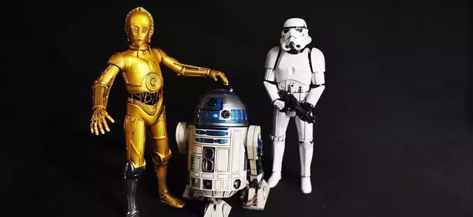 Star Wars droids C3PO and R2D2 ready to print  3D print model