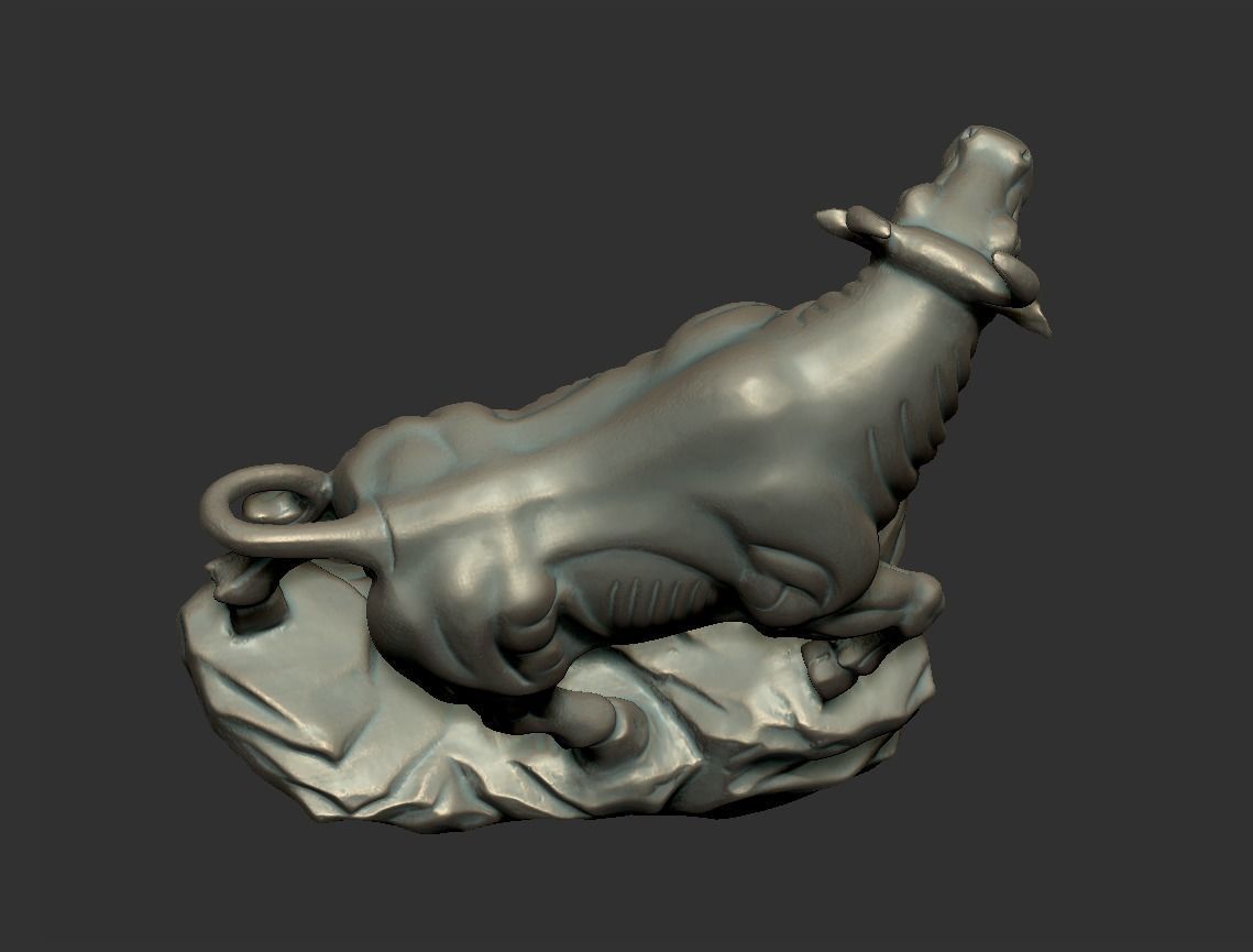 Bull Sculpture 3D print model_3