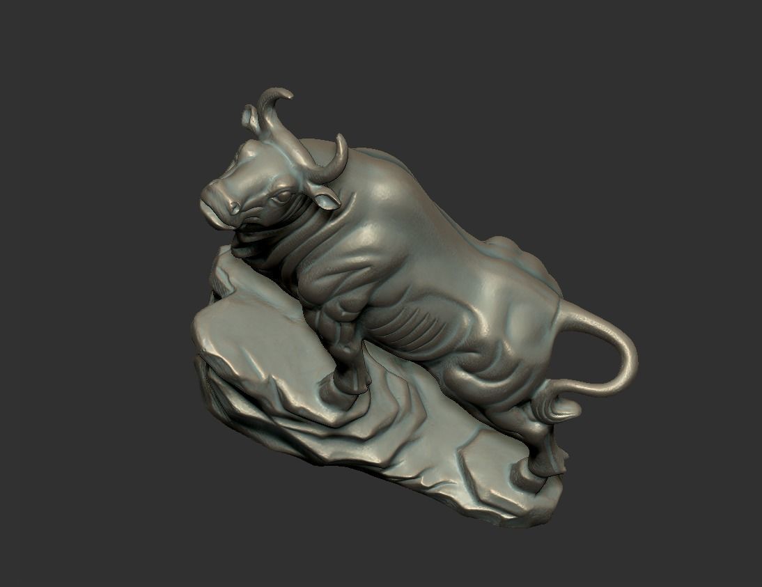 Bull Sculpture 3D print model_4