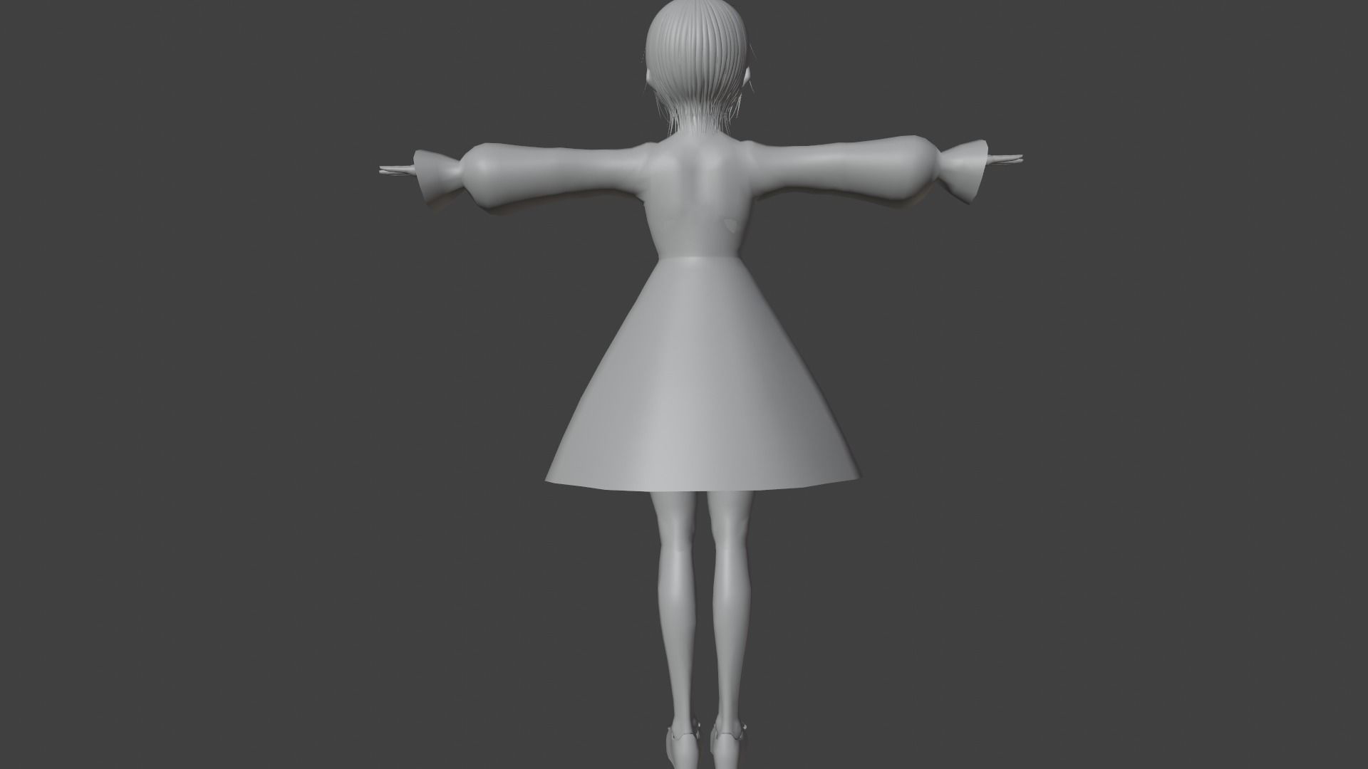 cute anime girl character - Kiko Low-poly 3D model_9