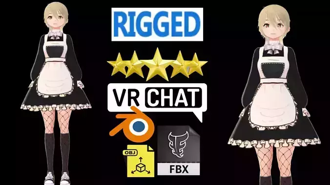 cute anime girl character - Kiko Low-poly 3D model cute anime girl character - Kiko Low-poly 3D model