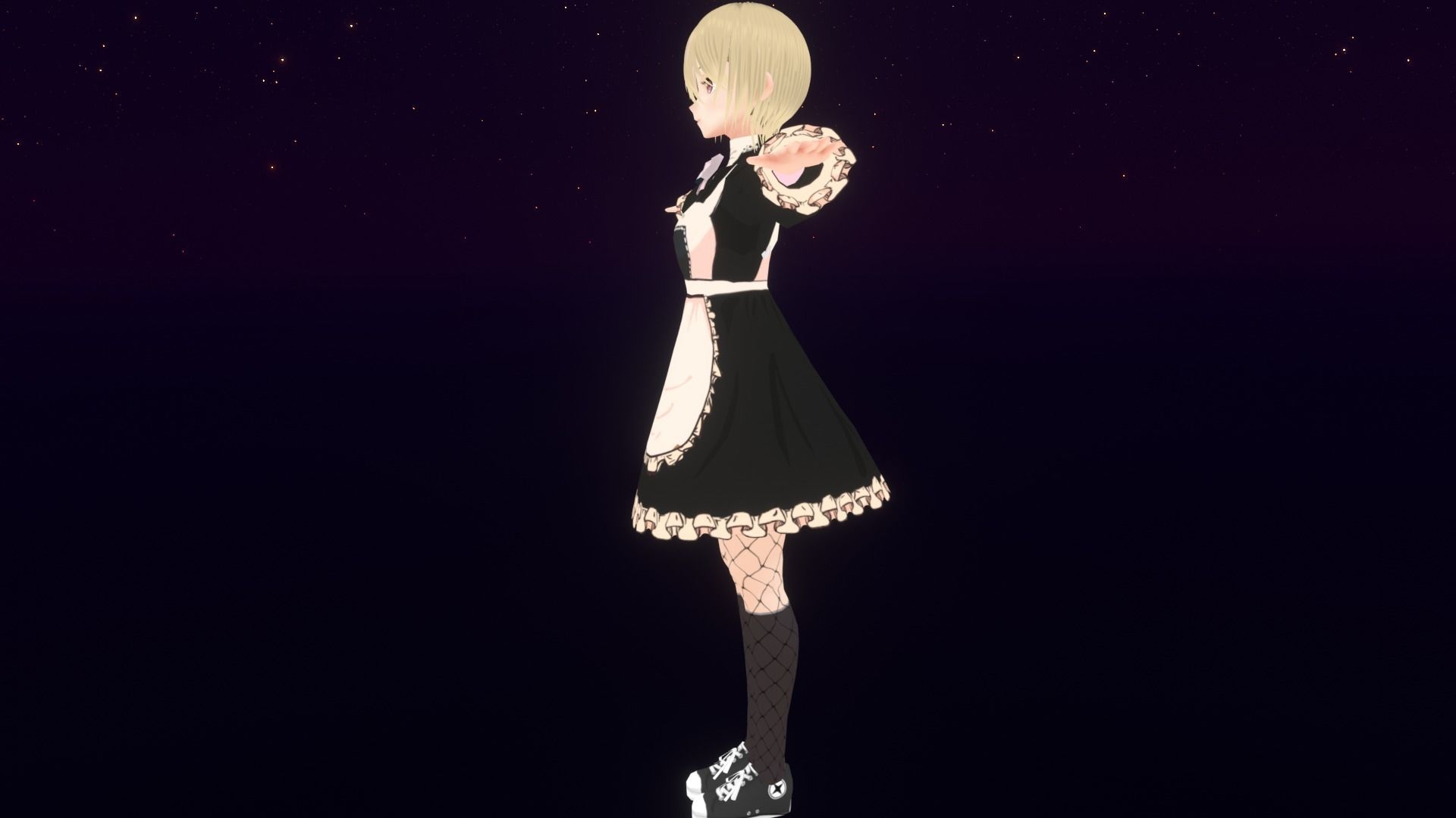 cute anime girl character - Kiko Low-poly 3D model_5