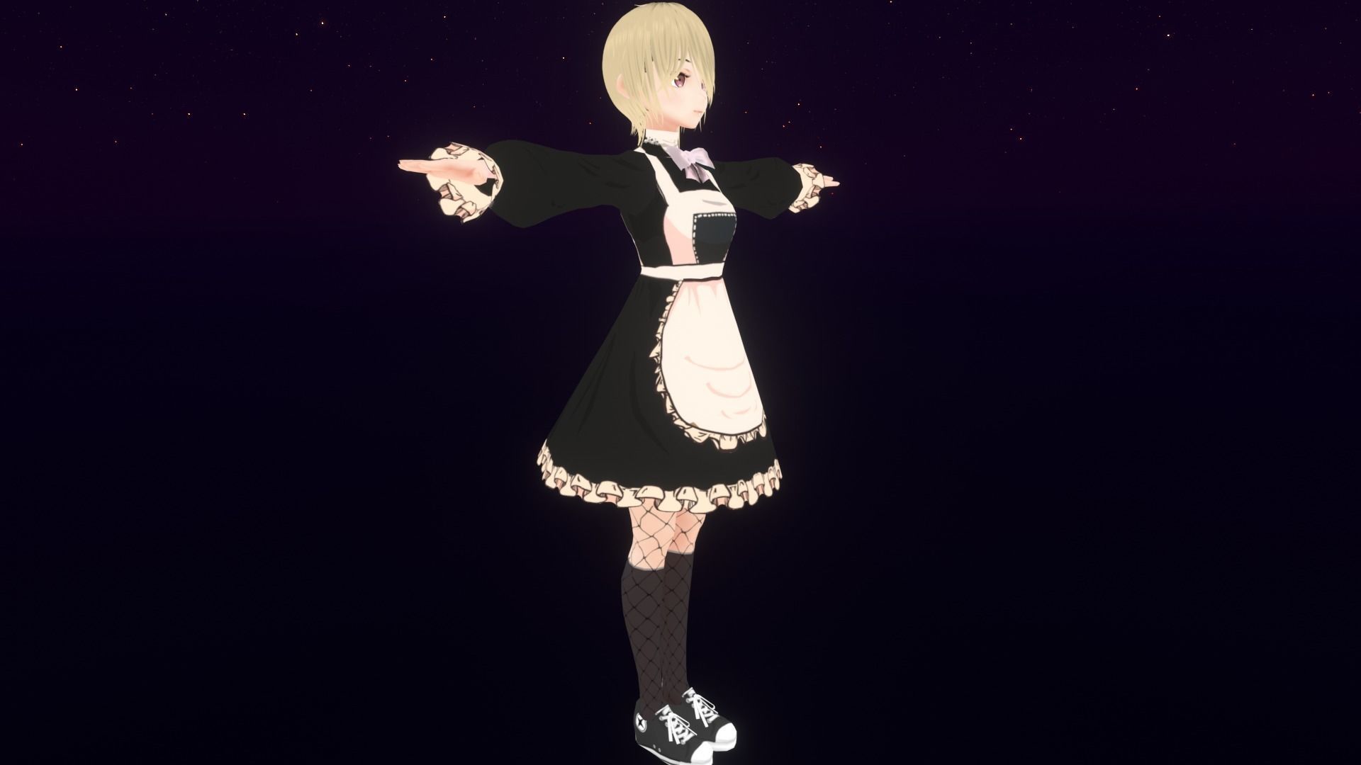 cute anime girl character - Kiko Low-poly 3D model_4