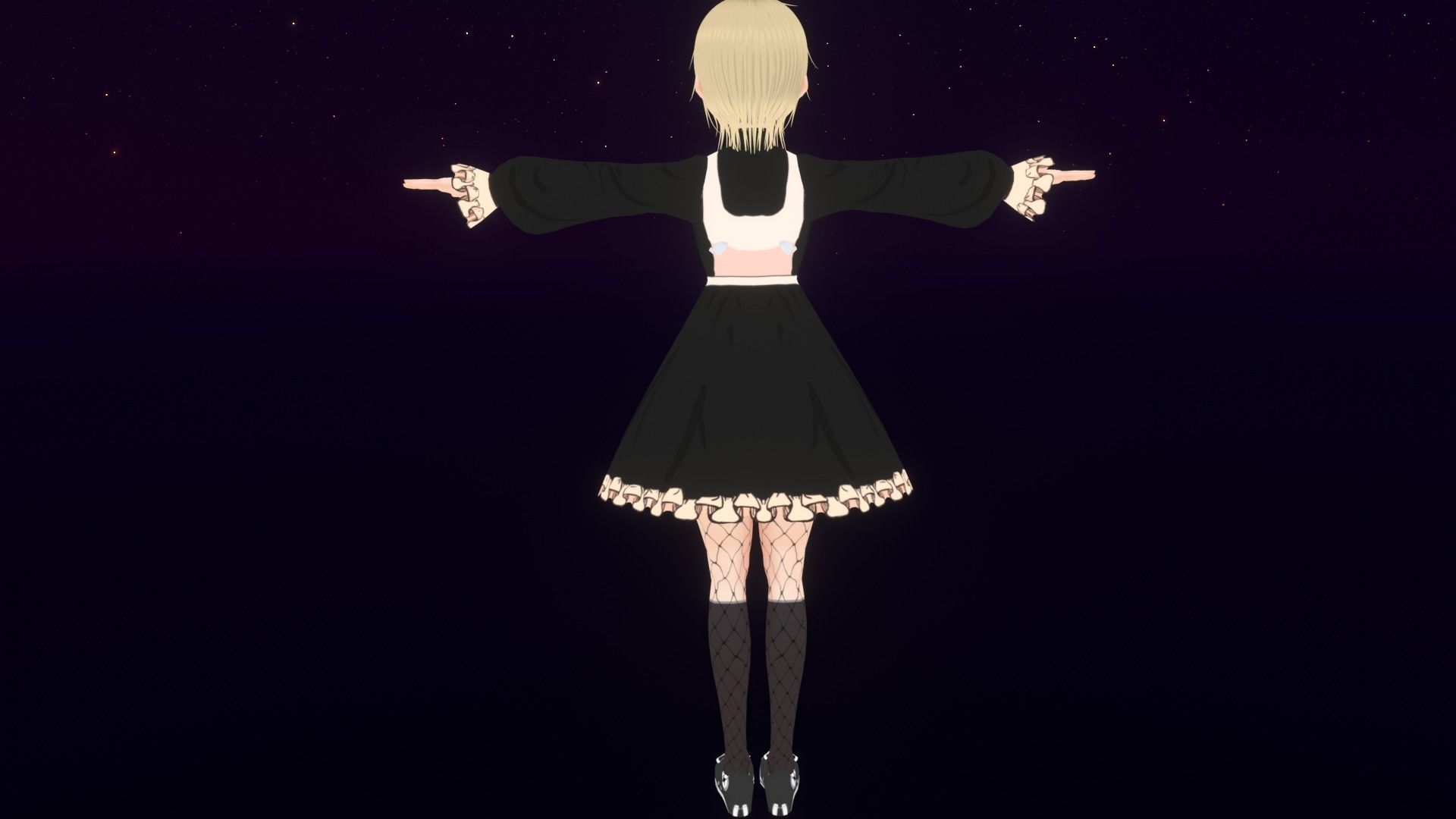 cute anime girl character - Kiko Low-poly 3D model_6