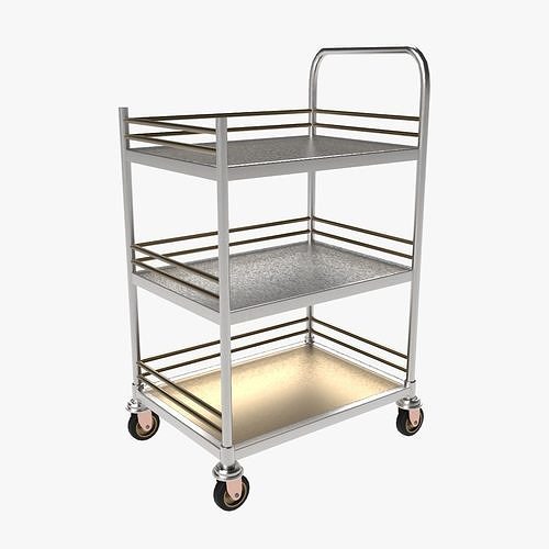 Service cart Trolley Low-poly 3D model