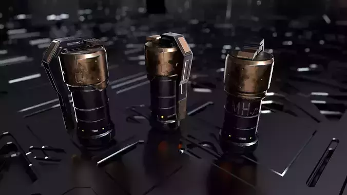 sci-fi grenade MH-x3 Low-poly 3D model