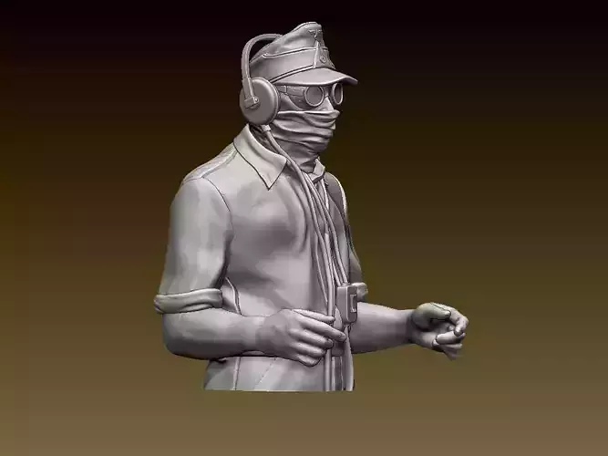 Afrika Korps  tank soldier 3D print model