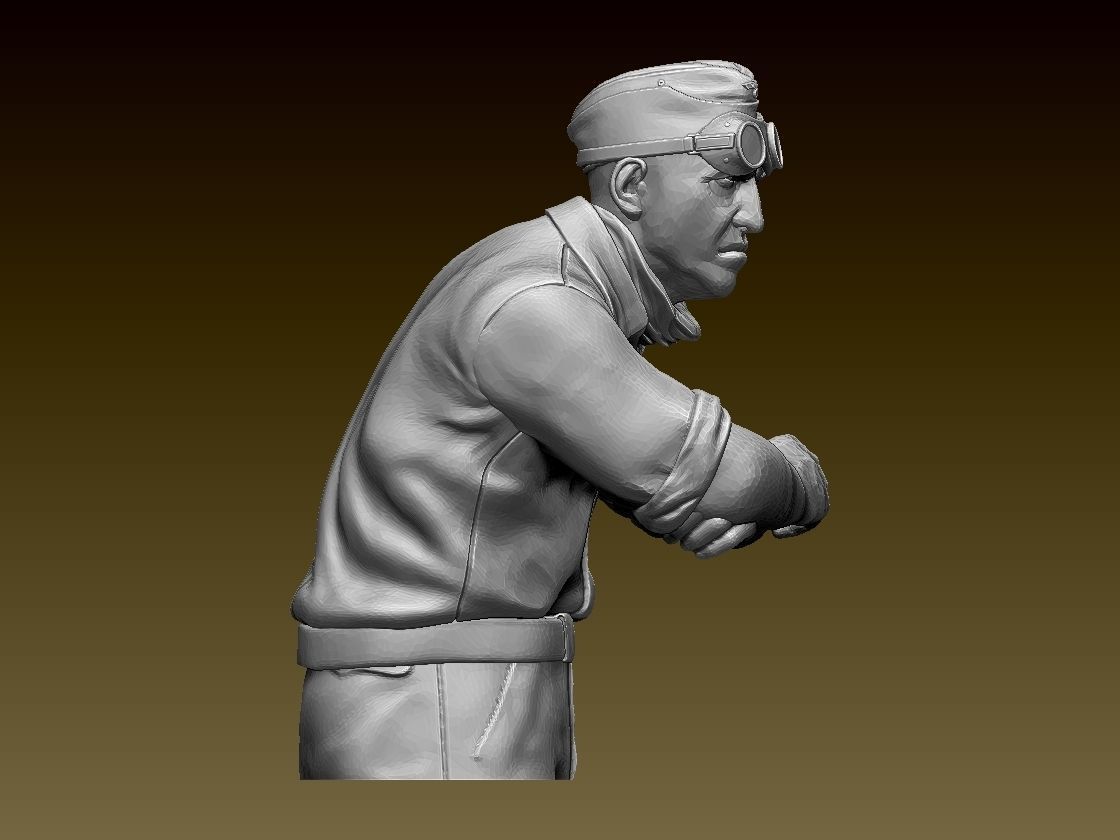 Afrika Korps tank soldier 3D print model_2