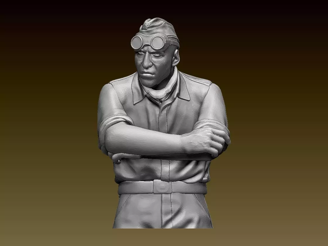 Afrika Korps tank soldier 3D print model_0