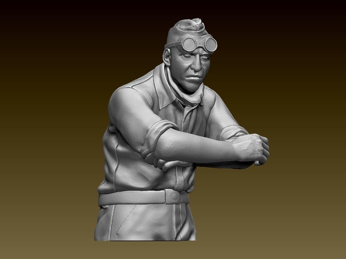 Afrika Korps tank soldier 3D print model_1