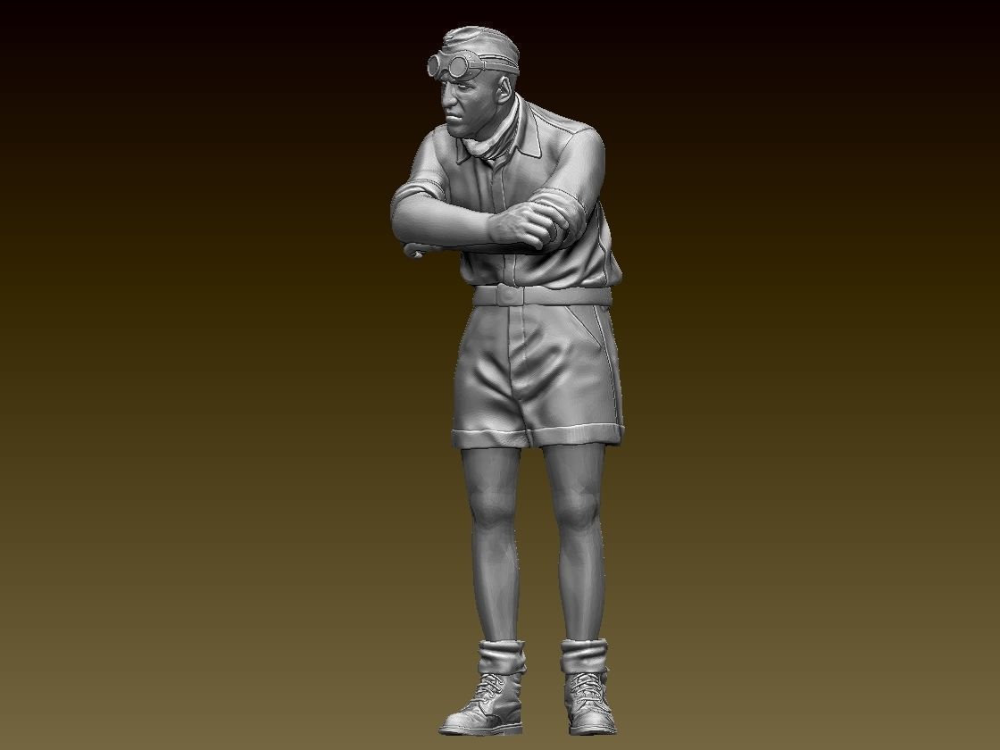 Afrika Korps tank soldier 3D print model_19