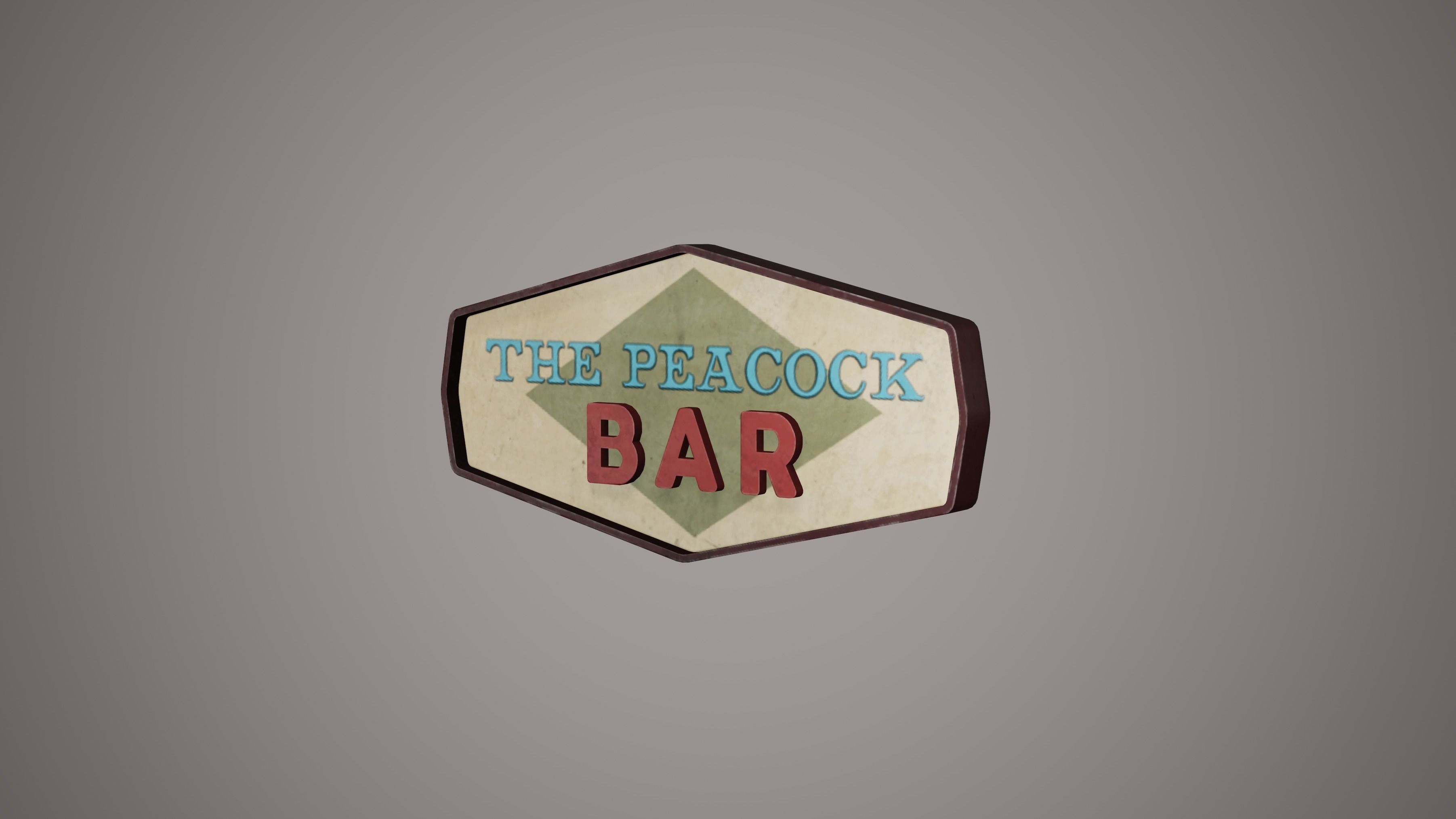 Billboard Set Low Poly Game Ready italian restaurant sign Low-poly 3D model_4