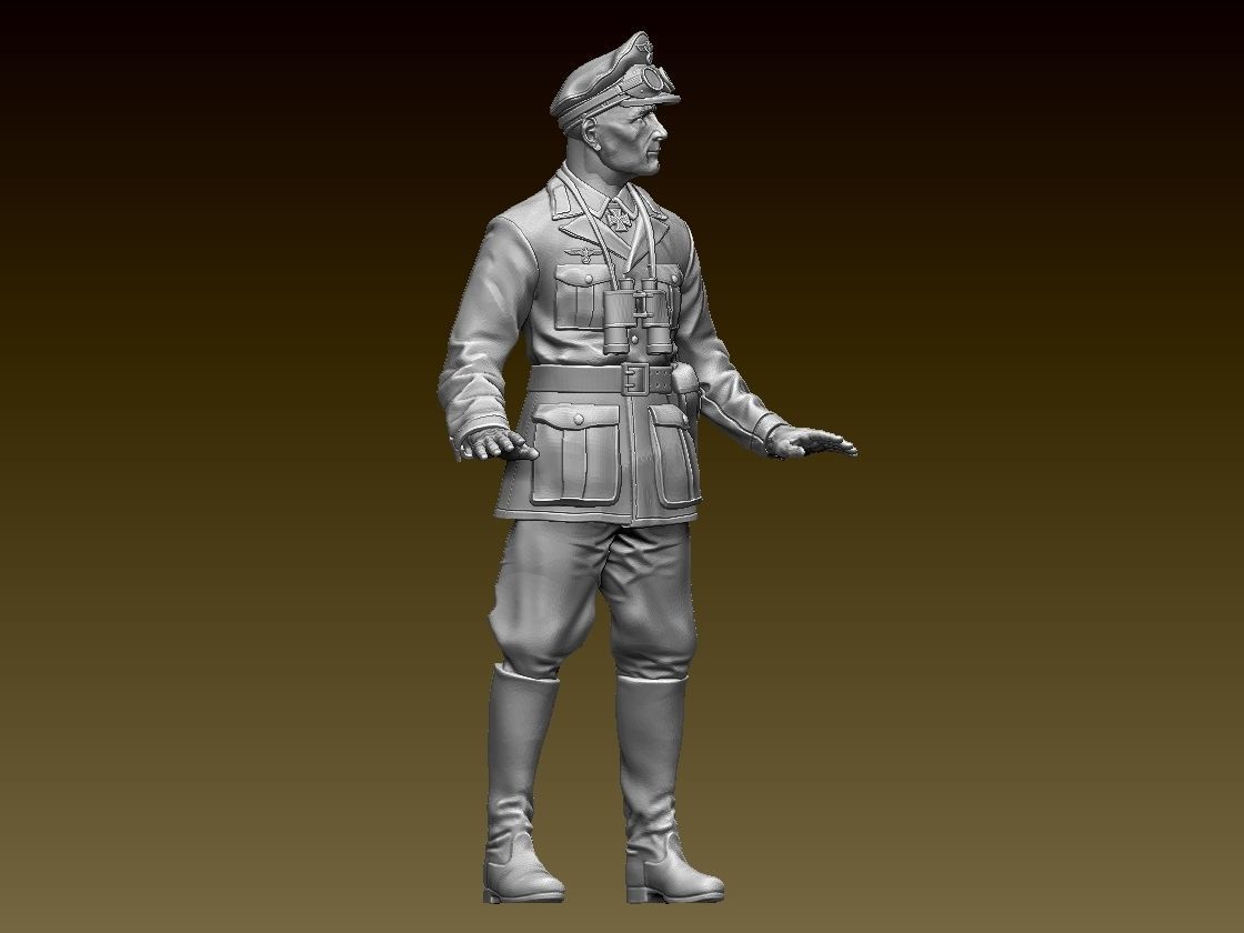 Afrika Korps tank soldier 3D print model_5