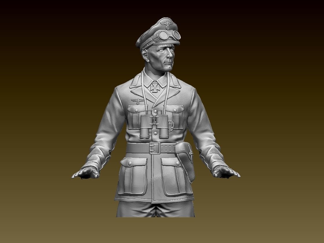 Afrika Korps tank soldier 3D print model_57