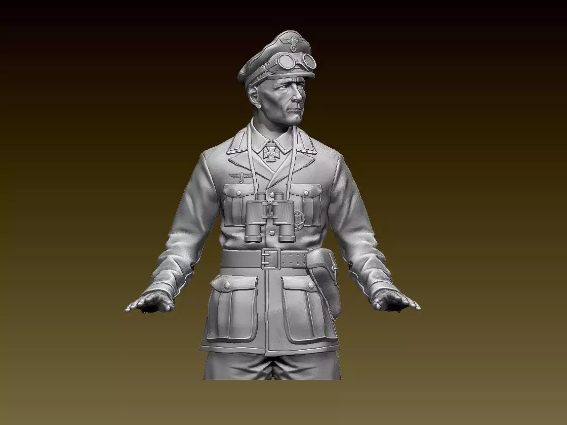 Afrika Korps tank soldier 3D print model_0