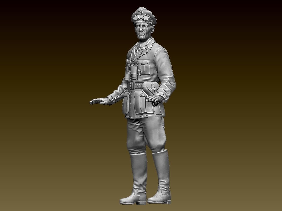 Afrika Korps tank soldier 3D print model_4