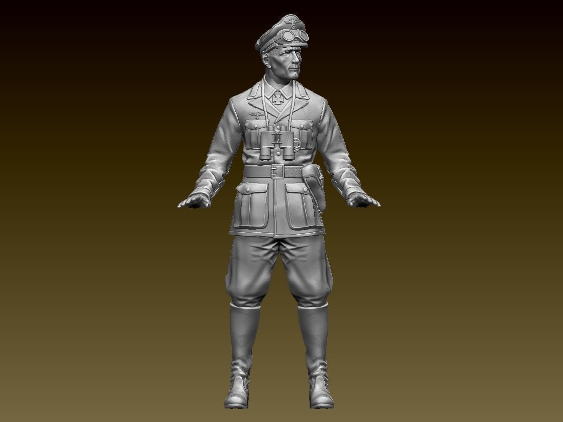 Afrika Korps tank soldier 3D print model_58
