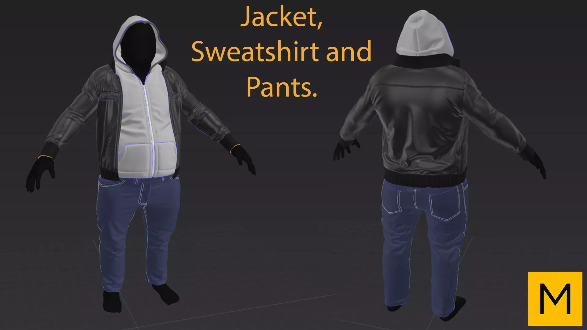 Jacket sweatshirt and pants 3D model_0