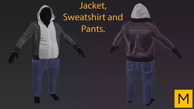 Jacket sweatshirt and pants