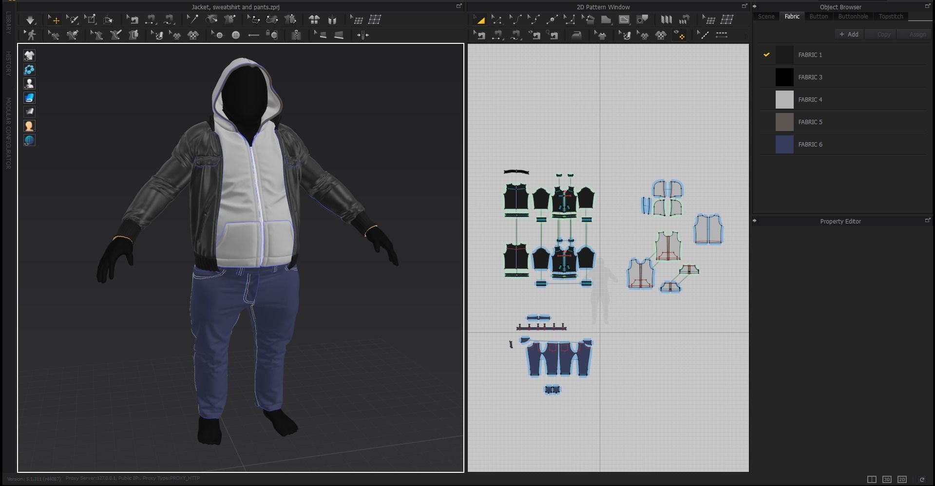 Jacket sweatshirt and pants 3D model_1