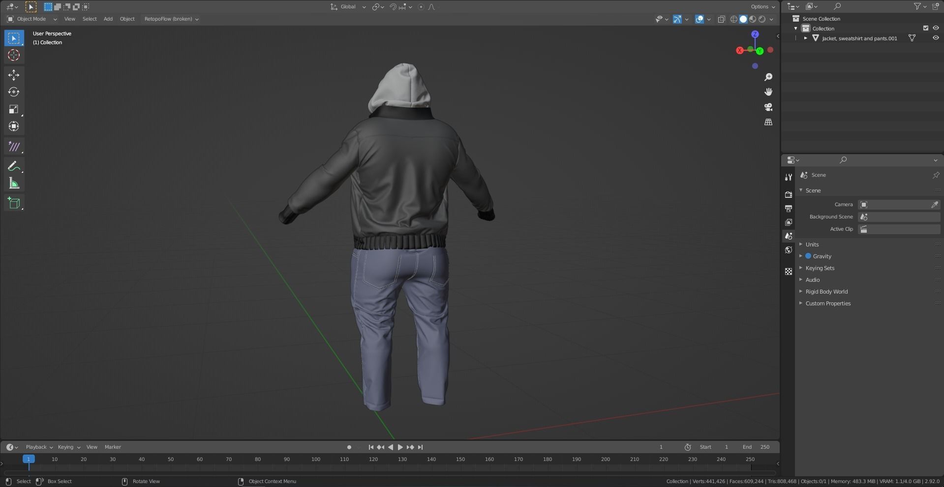 Jacket sweatshirt and pants 3D model_7