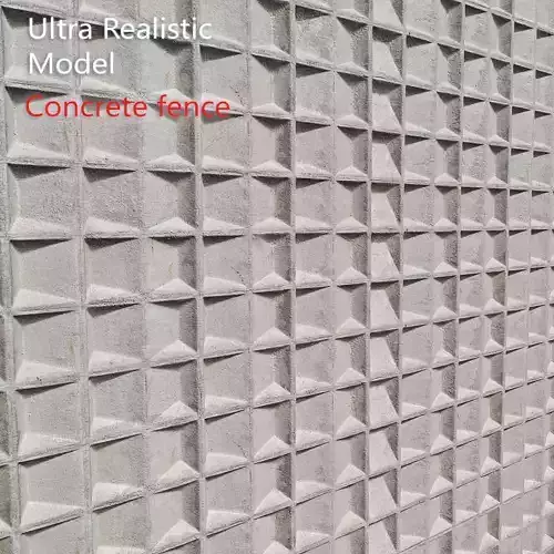 Ultra realistic Concrete Fence 3D model