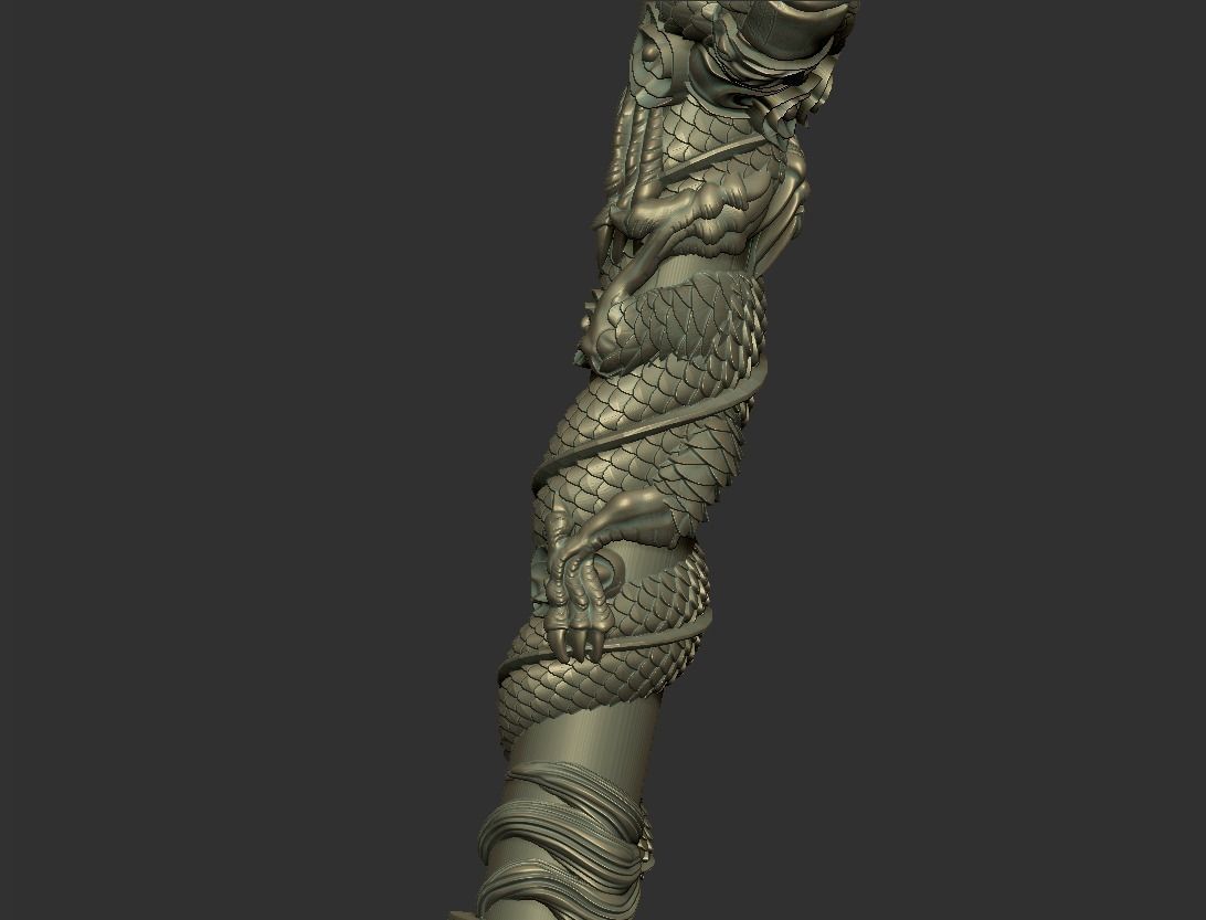 dragon pillar 3D print model_2