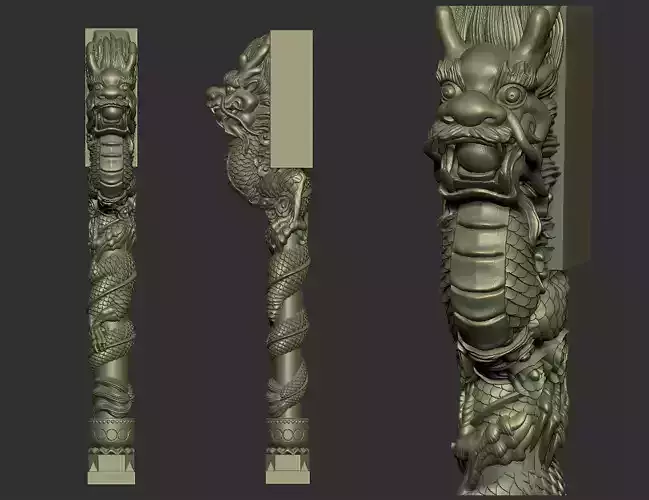 dragon pillar 3D print model