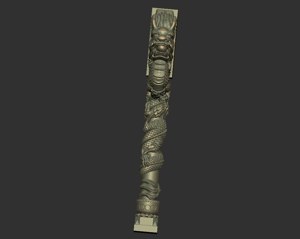 dragon pillar 3D print model_6