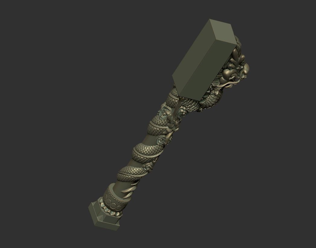 dragon pillar 3D print model_4