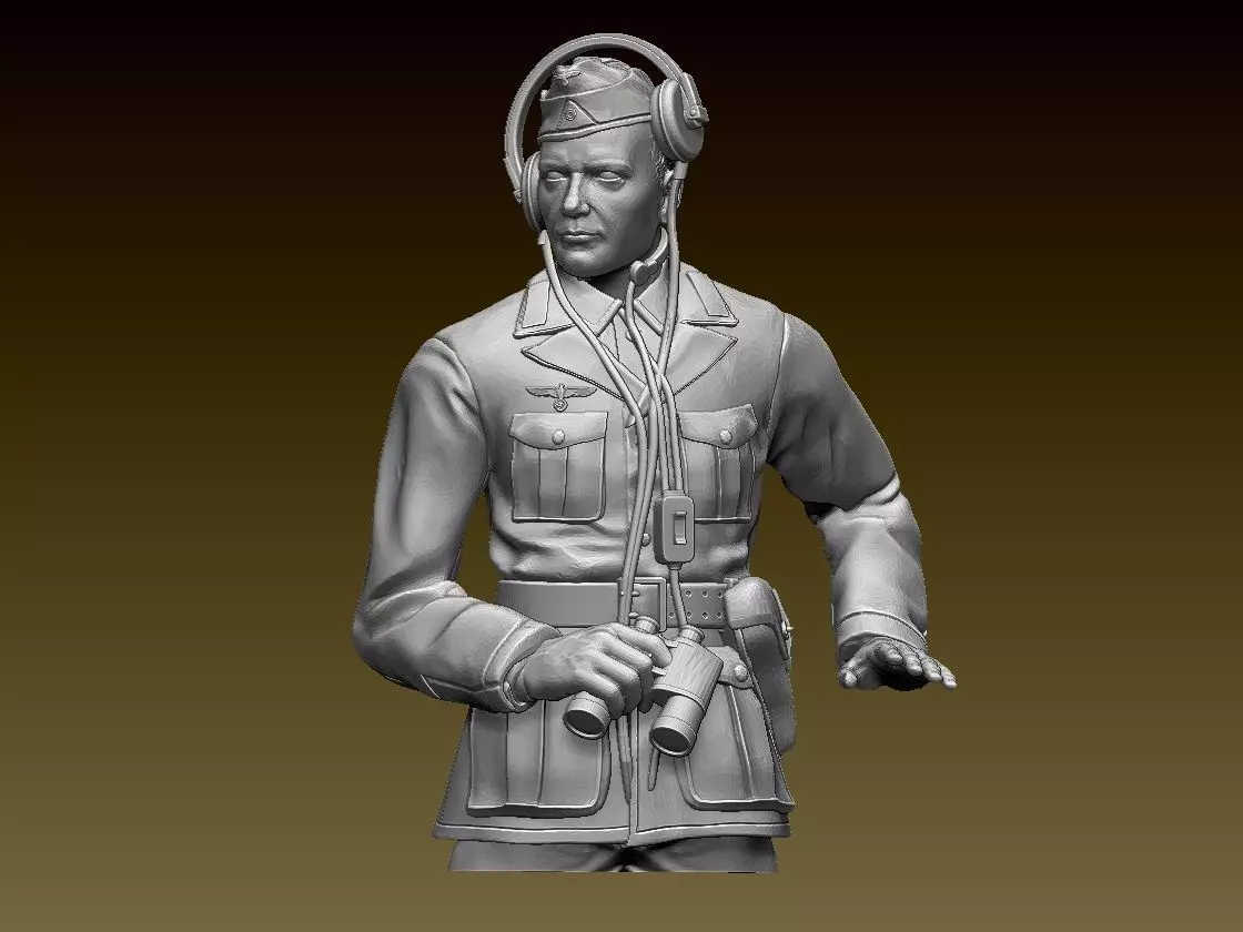 Afrika Korps tank soldier 3D print model_0