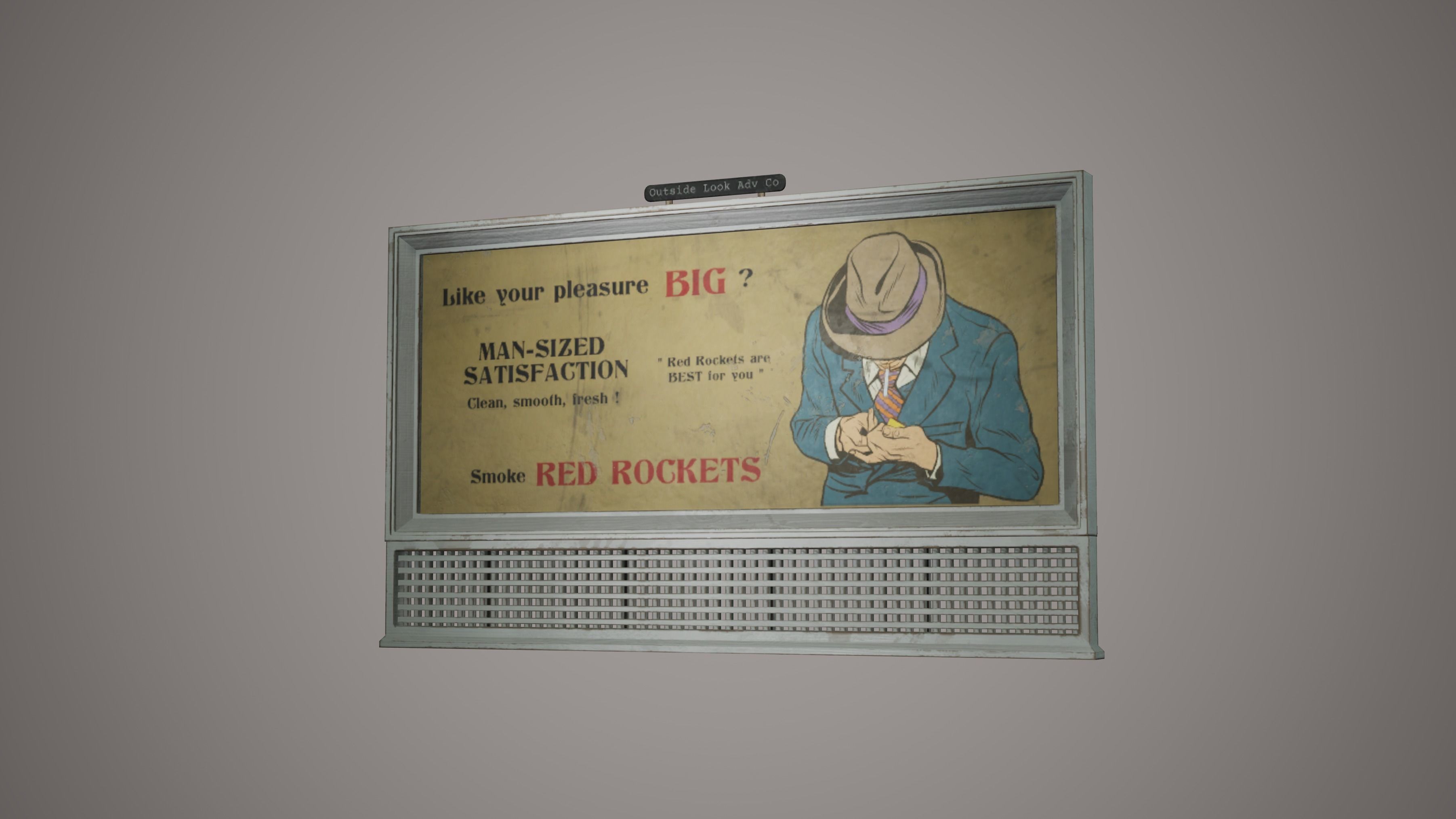 Billboard Set Low Poly Game Ready american car advertising Low-poly 3D model_3