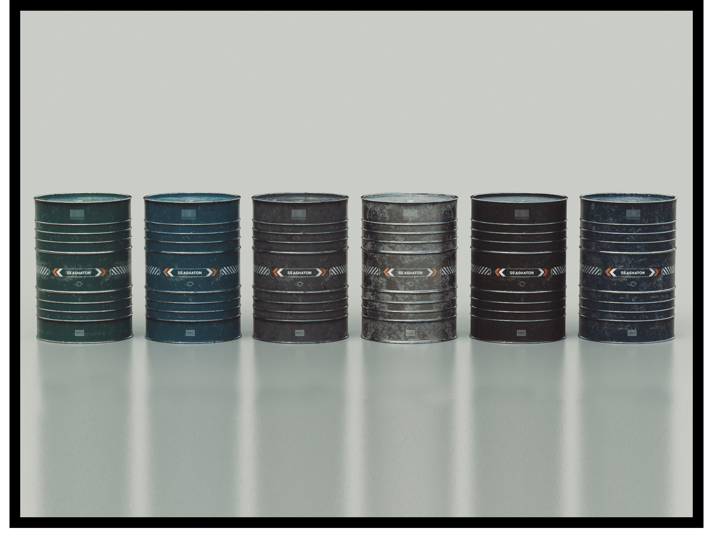 Industrial Barrel Low-poly 3D model_2