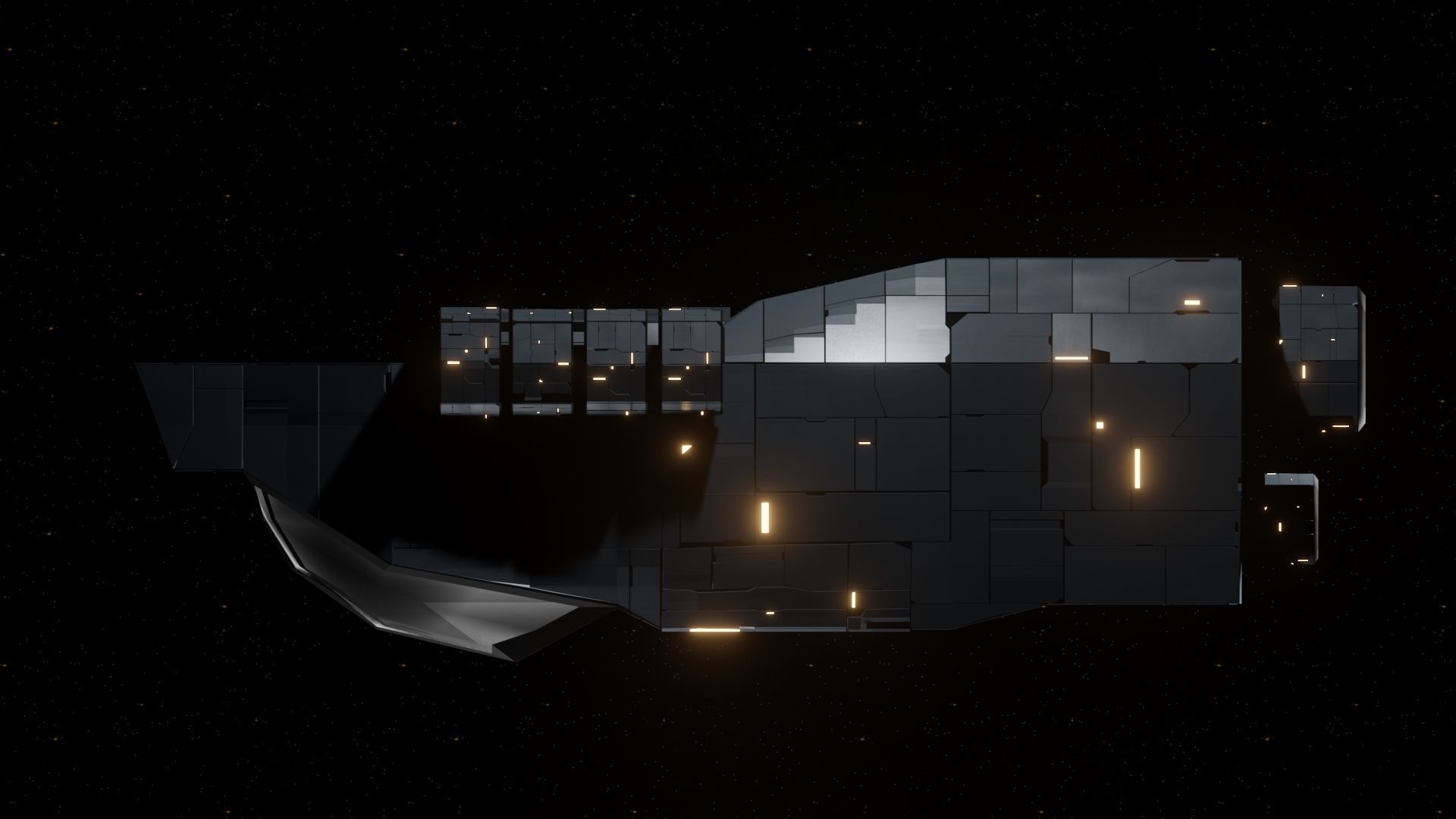 Interceptor I Spaceship Low-poly 3D model_16