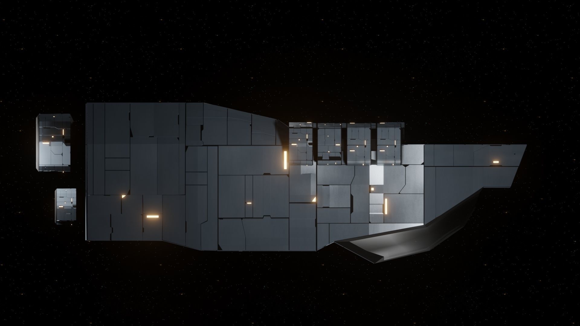 Interceptor I Spaceship Low-poly 3D model_18