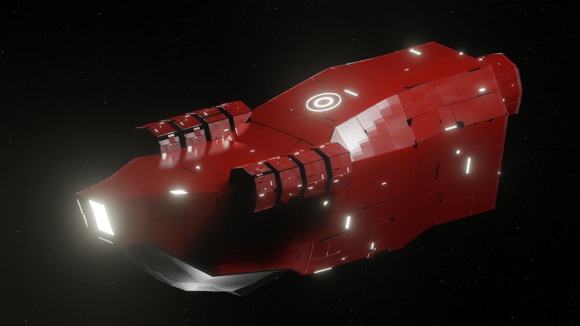 Interceptor I Spaceship Low-poly 3D model_3