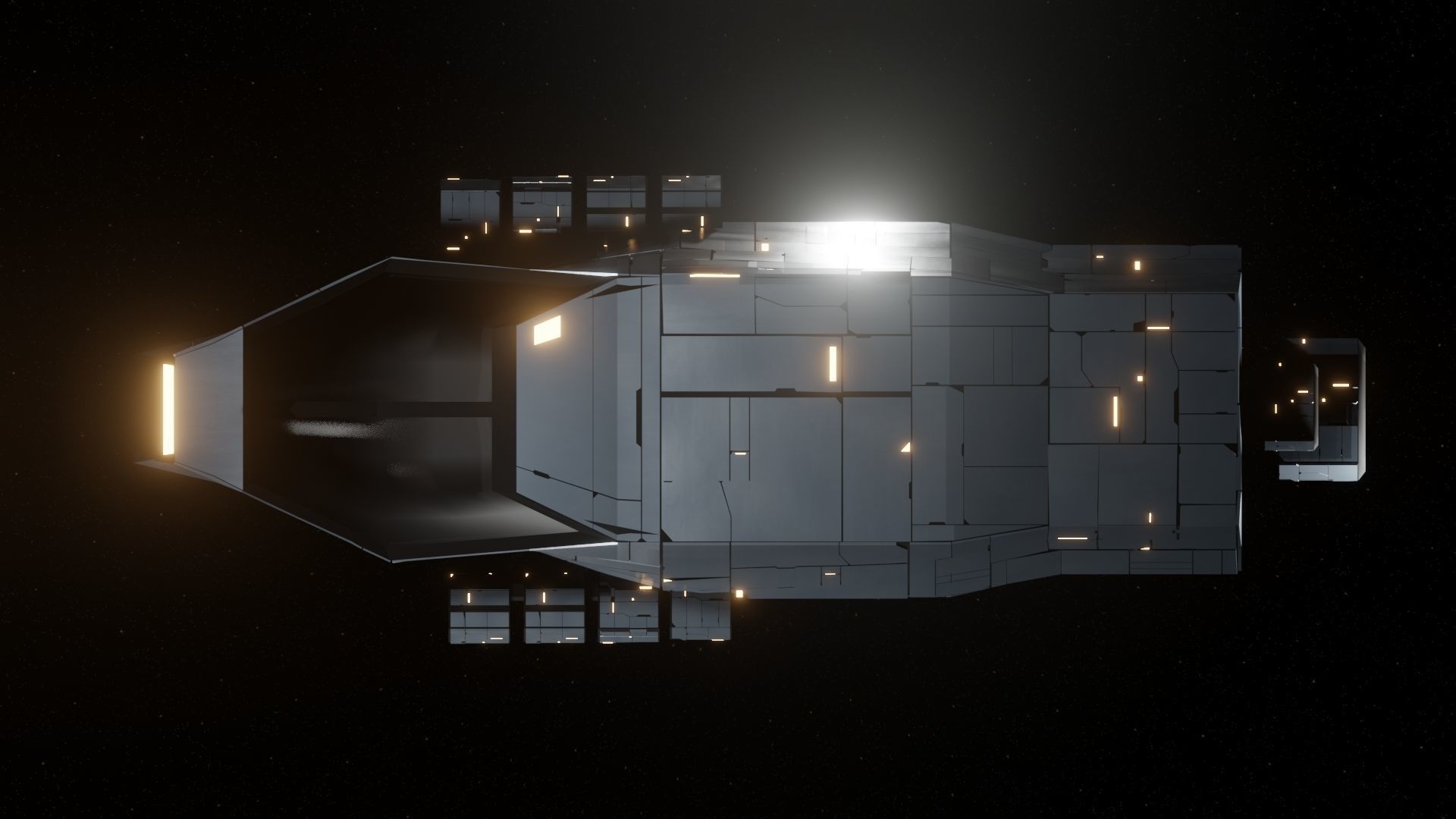Interceptor I Spaceship Low-poly 3D model_14