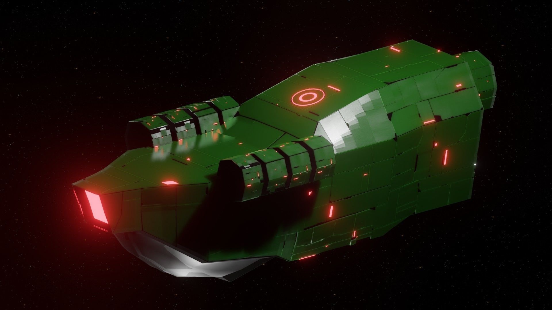 Interceptor I Spaceship Low-poly 3D model_5