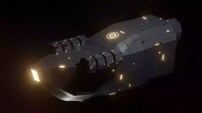 Interceptor I Spaceship Low-poly 3D model
