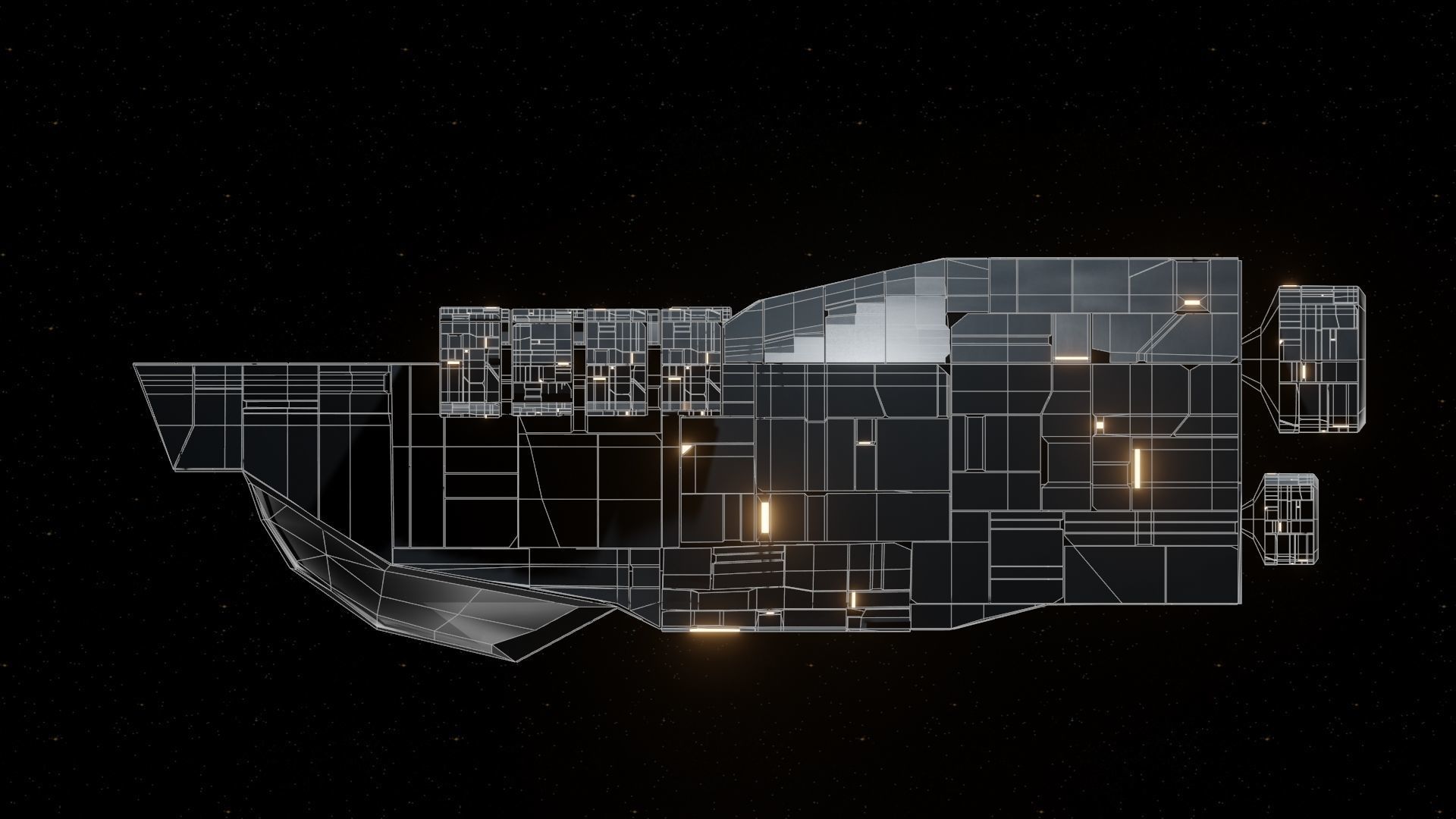 Interceptor I Spaceship Low-poly 3D model_15