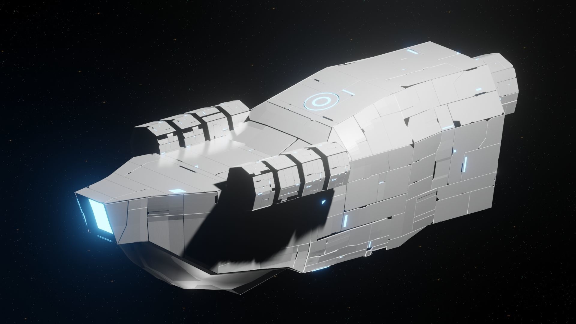 Interceptor I Spaceship Low-poly 3D model_2